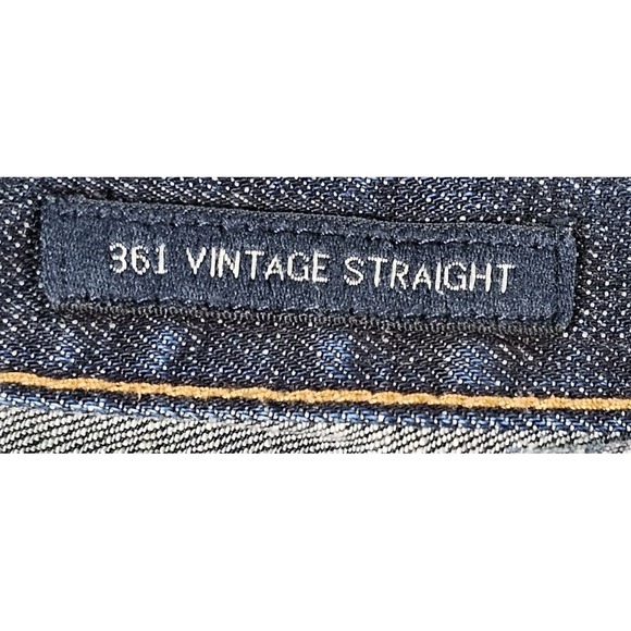Lucky Brand 40x32 Men's 361 vintage straight Selvedge denim jeans Baggy Blue - Picture 4 of 14